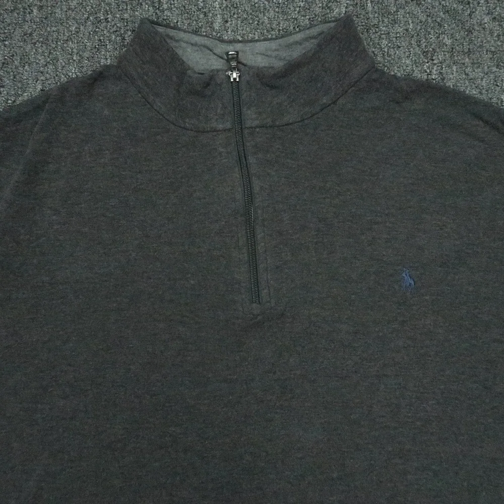 Polo Ralph Lauren Sweater Mens‎ XXL Tall Charcoal Gray Quarter Zip Pullover 2XLT